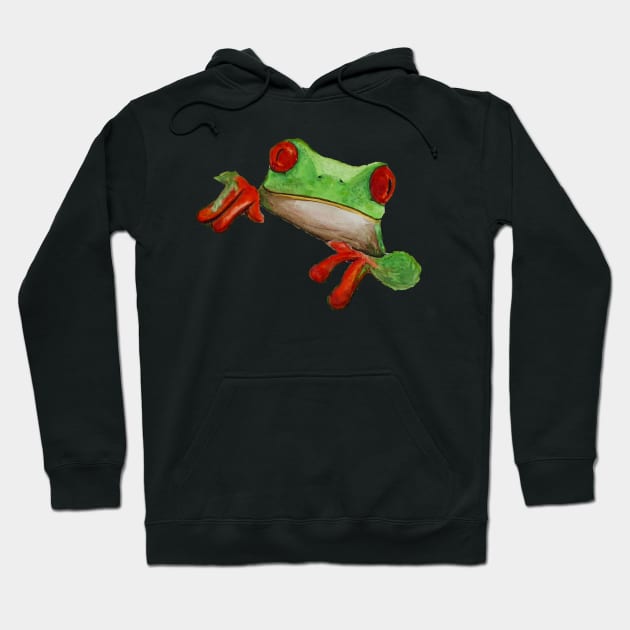 Green and red frog 2 Hoodie by Zamen